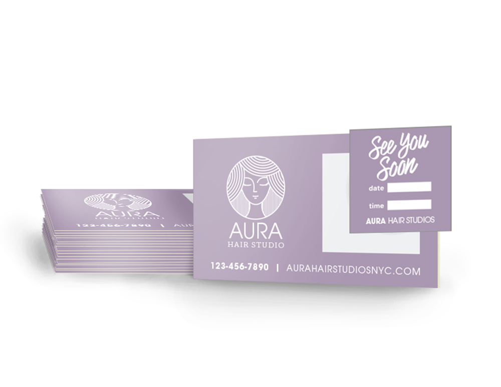 appointment card with peel off sticker