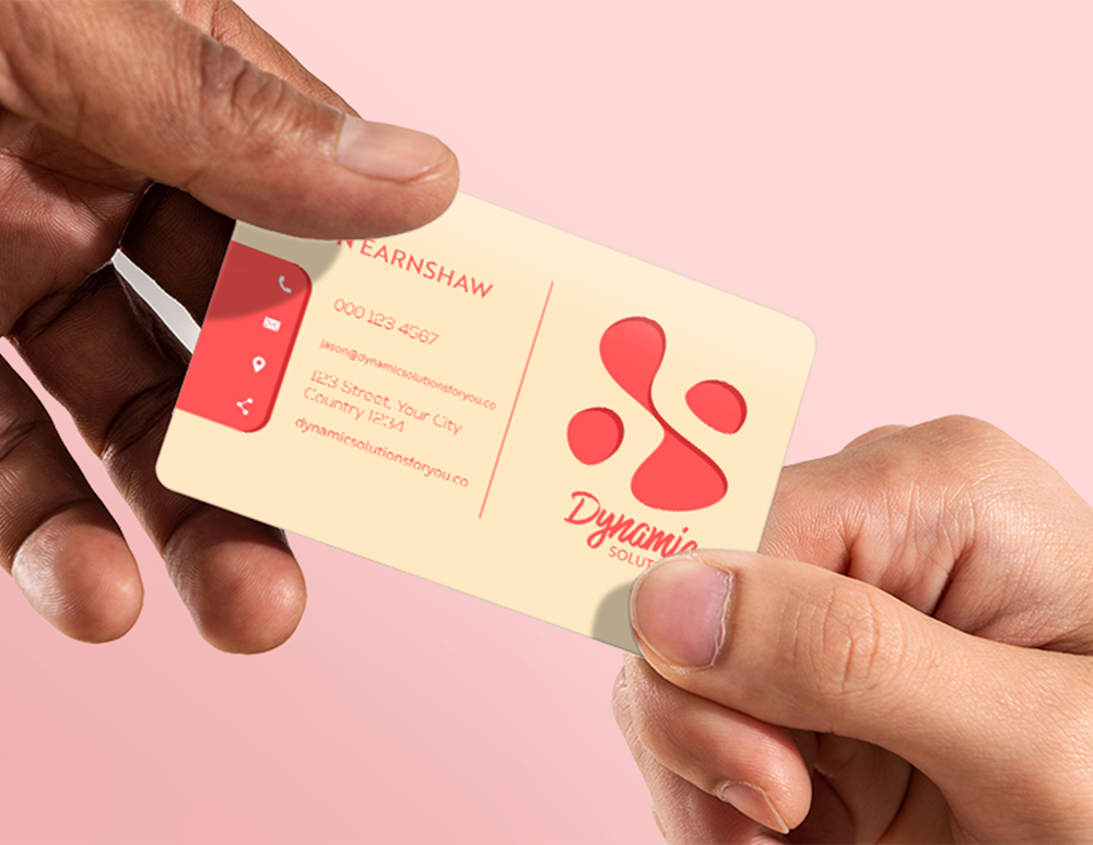 custom business card with rounded corners