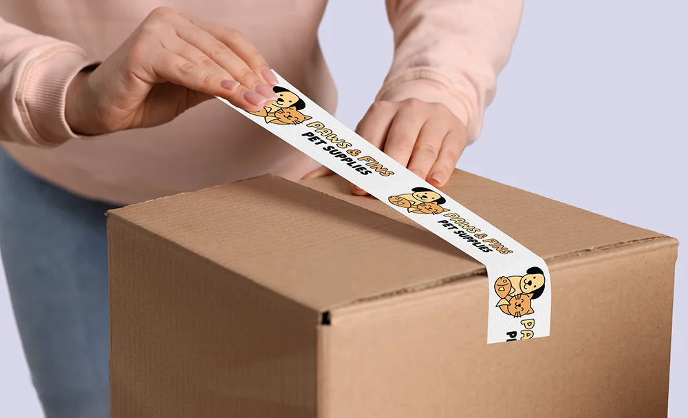 white packaging tape