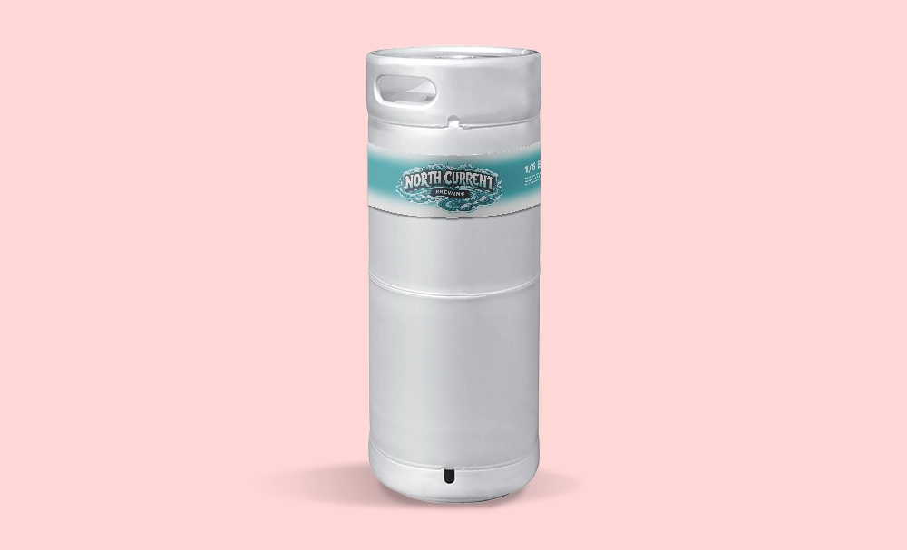 custom keg wrap on sixth barrel keg