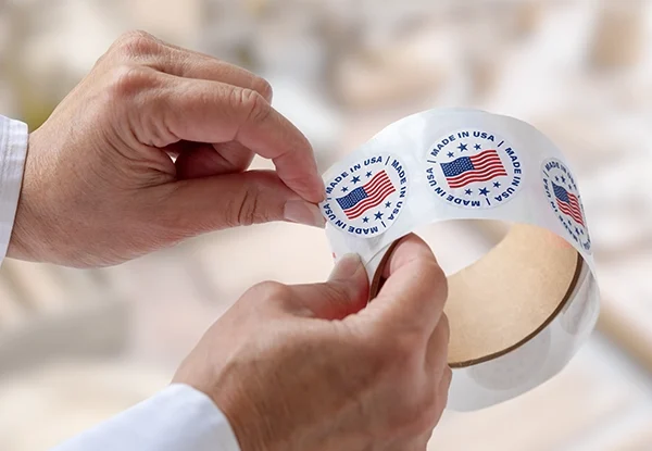 custom roll labels made in USA